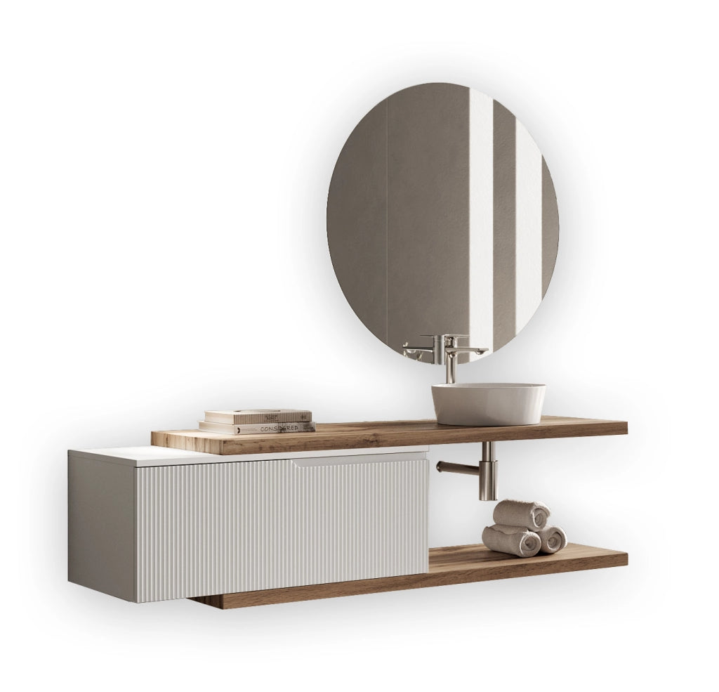 Composizione 5 pezzi VENERE quercia/bianco opaco