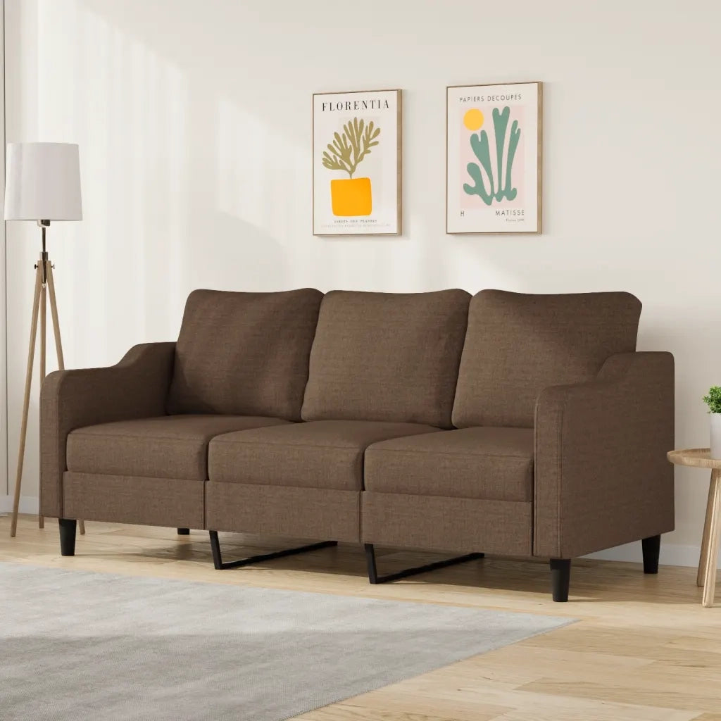 Divano a 3 Posti-Sofa 3 Posti Marrone 180 cm in Tessuto 859039