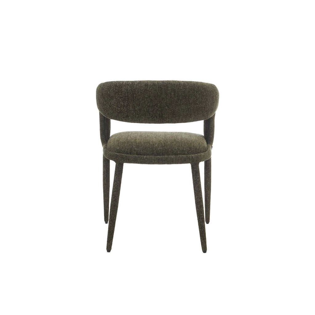 Set 2 poltrone contemporanee in tessuto, verde kaki