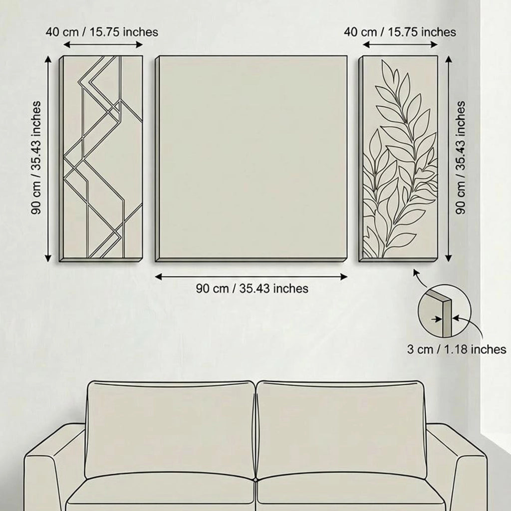 Nalirine, Quadro Materiale Struttura in Tessuto, 90x90h cm Multicolore