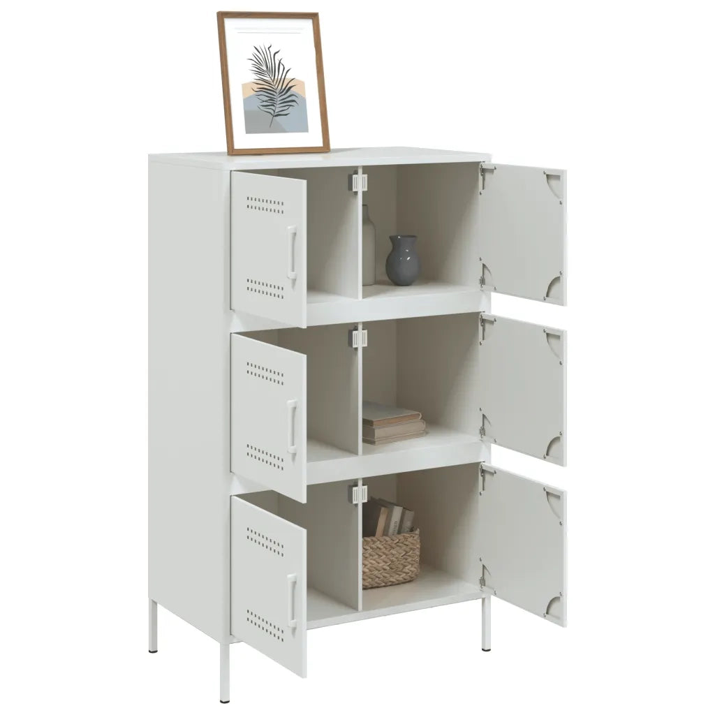 vidaXL Credenza Bianca 68x39x113 cm in Acciaio