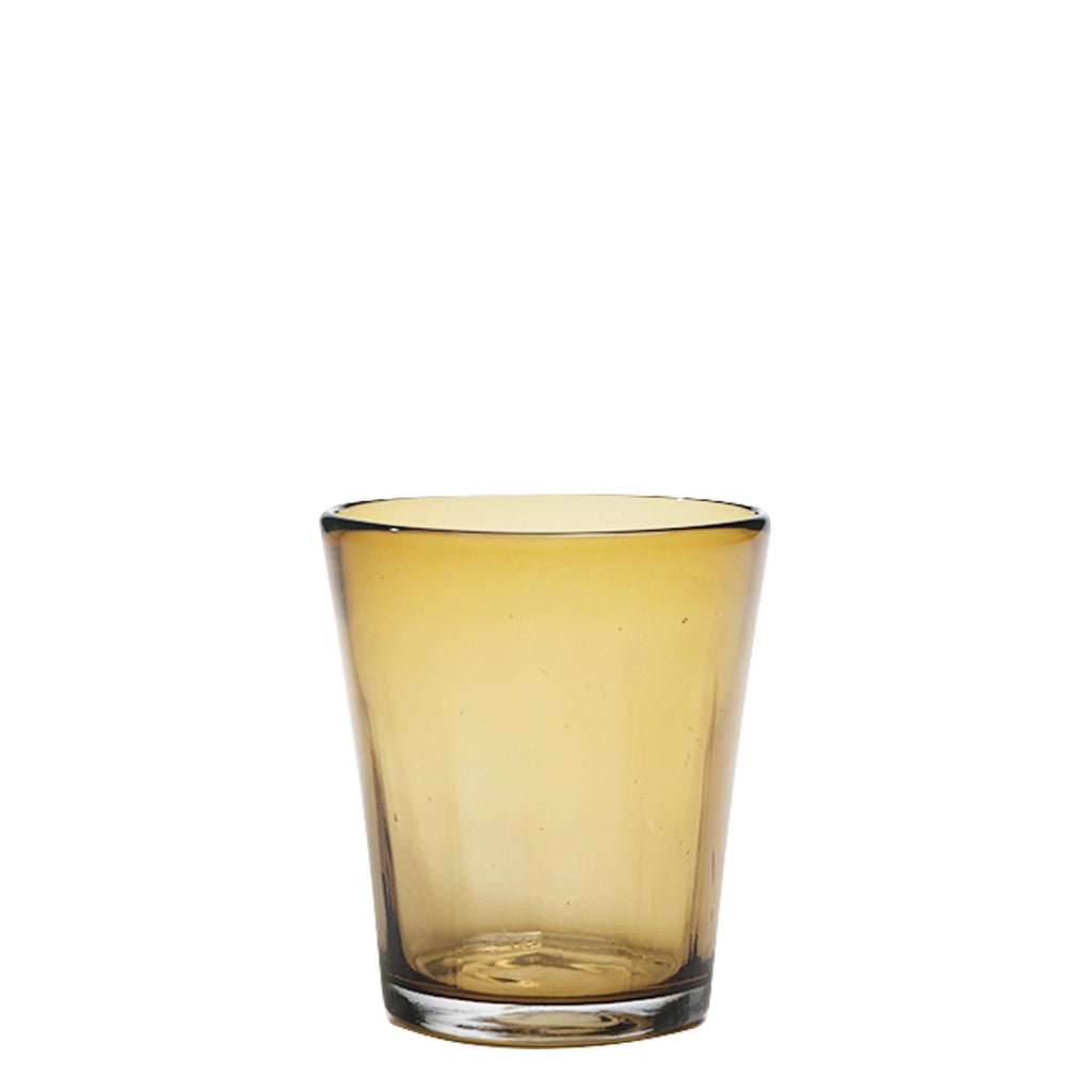 Zafferano Set 6 Bicchiere Bei Tumbler Ambra in vetro colorato in massa soffiato a bocca con lavorazione artigianale a mano volante per uso quotidiano