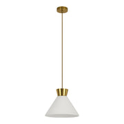 Lampada a Sospensione BEA Rossini Group 28cm - Vetro Bianco Satinato Plissettato, Attacco E27, Struttura Oro IP20, Classe I - Illuminazione