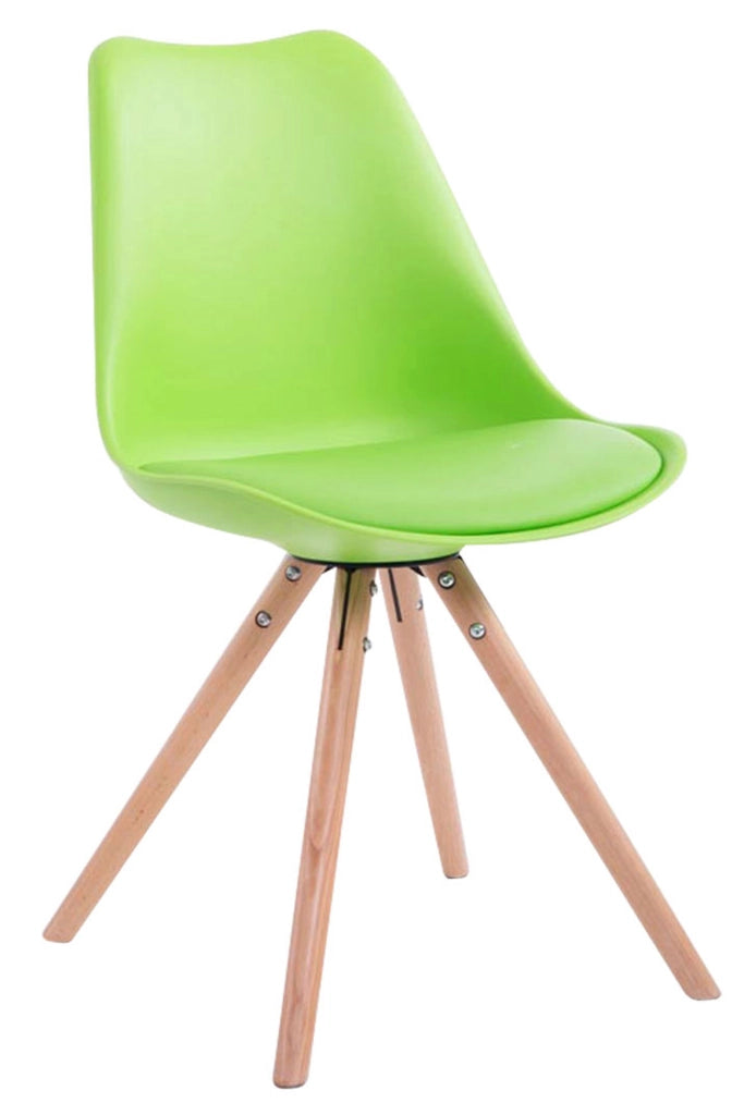 Sedia Toulouse in similpelle gambe tonde verde,natura