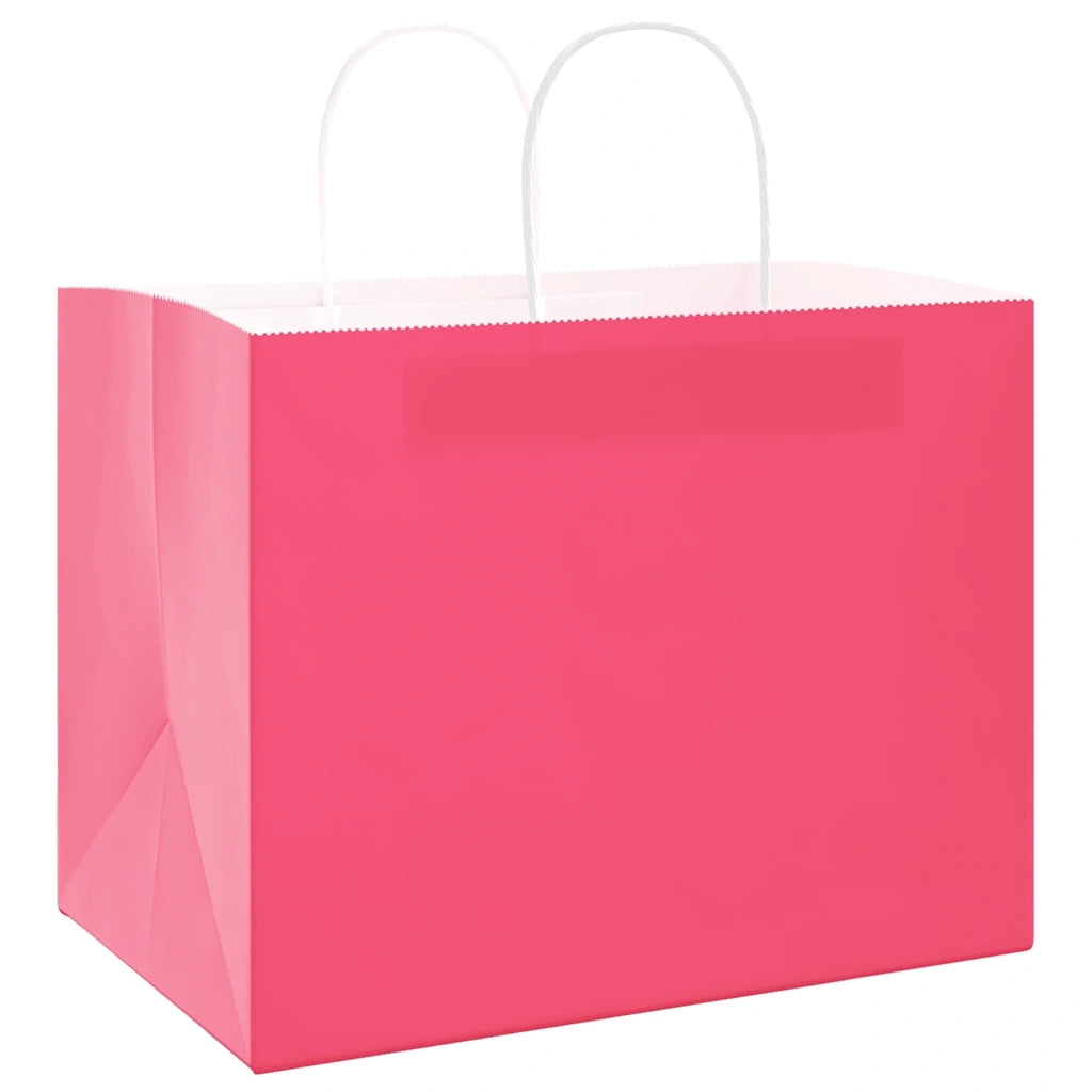 Sacchetti di Carta 250 pz con Manici Rosa 32x22x24 cm 4101679