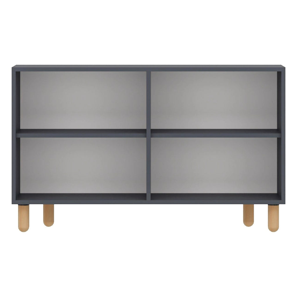 Madia Colzano, Credenza 2 Ripiani, 120x30x74h cm Nero Antracite
