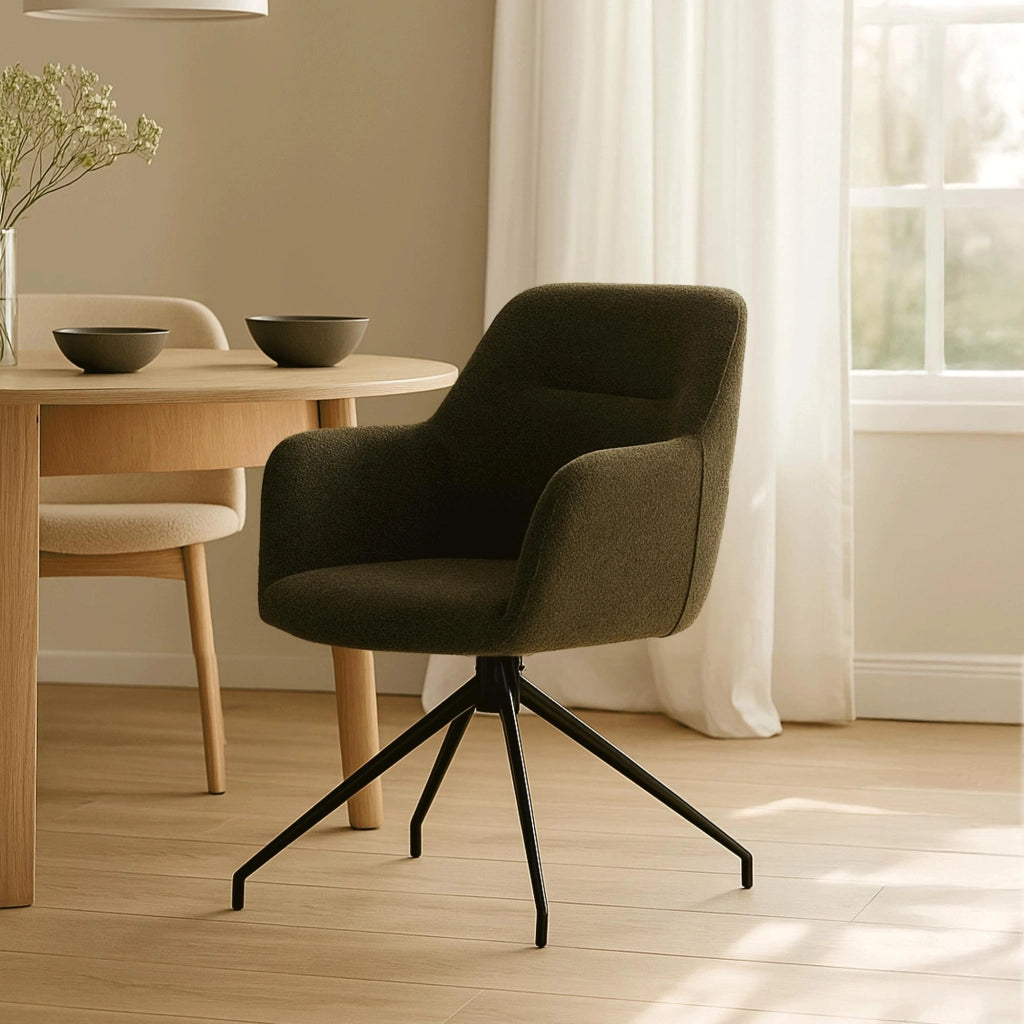 Sedia per sala da pranzo Merlinda in tessuto Teddy 2