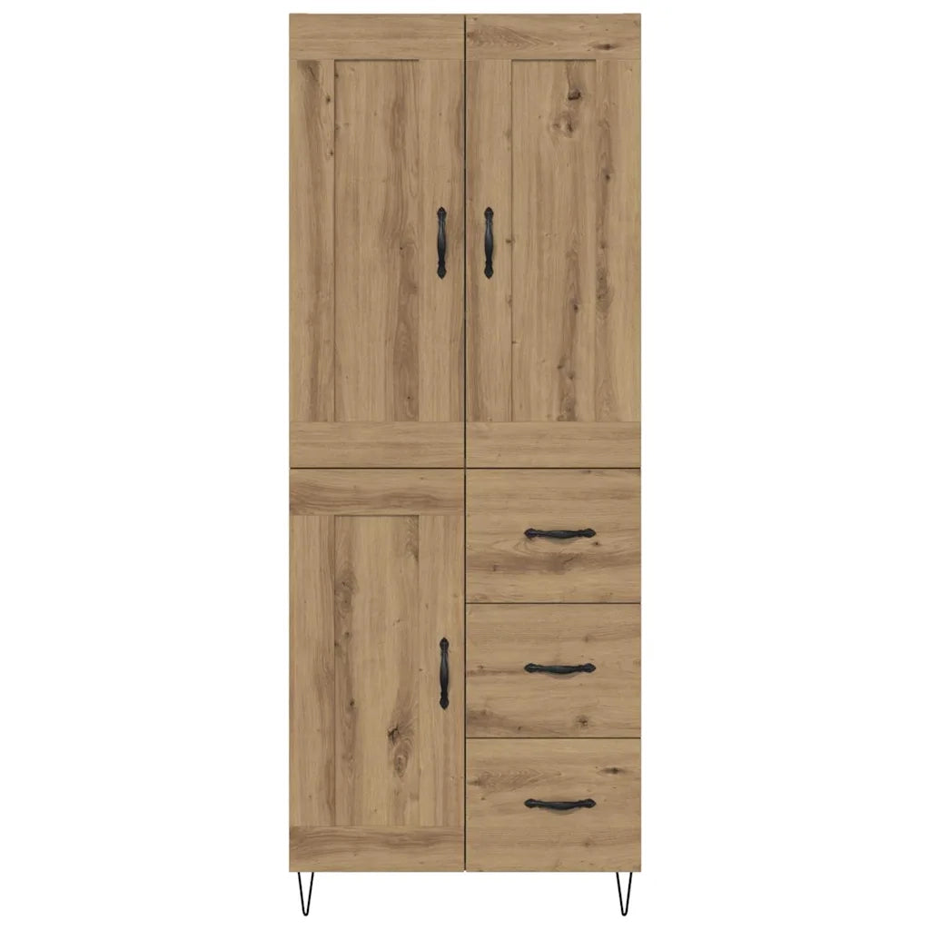 Credenza | Madia | Buffet da pranzo | Armadio da pranzo con cassetto Rovere artigianale 69,5 x 34 x 180 cm