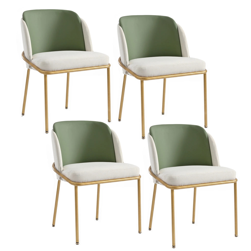 SEDIA da pranzo nordica, 44.5x50.8 cm, PVC verde/oro, Set da 4 pezzi