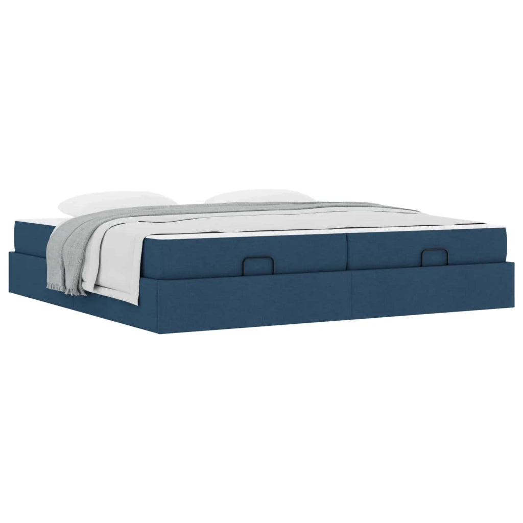 Struttura letto con materasso con materasso 2 pcs Blu Tessuto 3399521