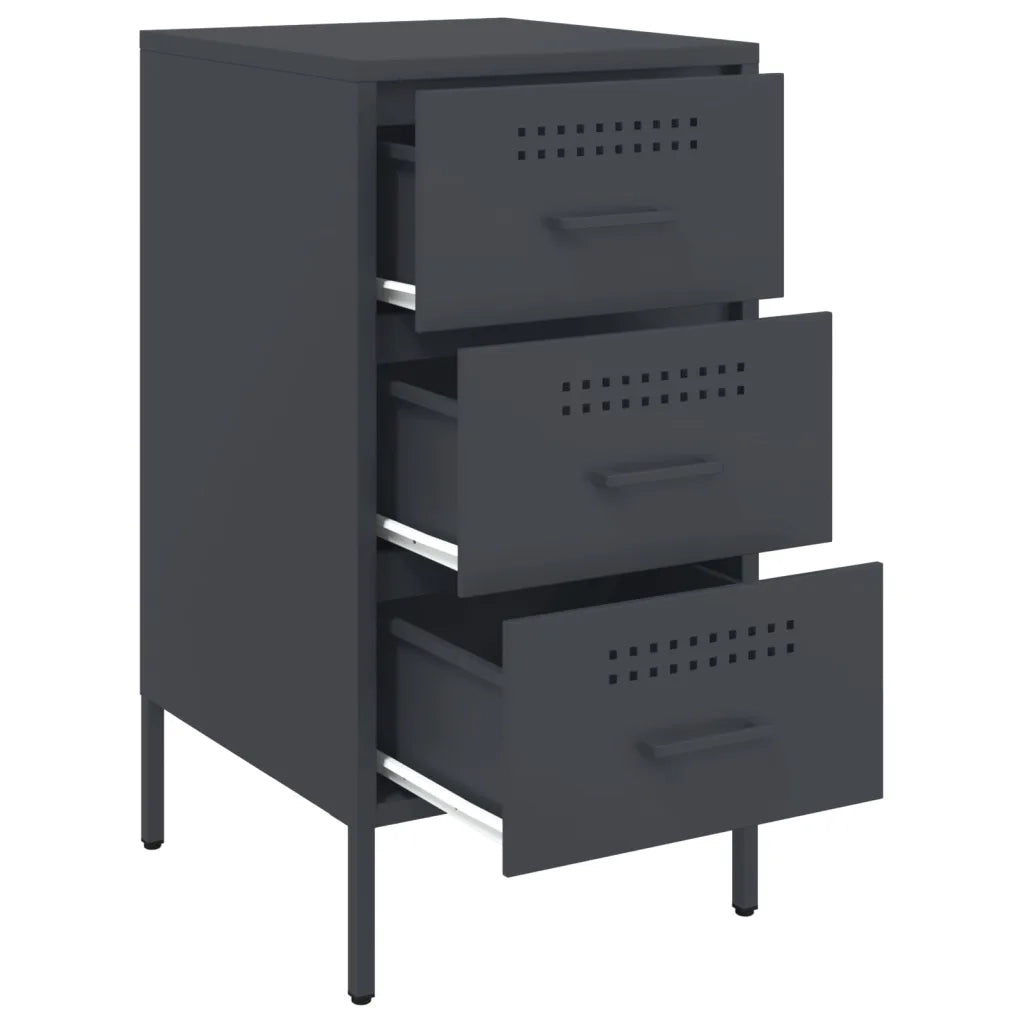 Comodini 2 pz-Set di 2 Tavolino da notte Antracite 36x39x68 cm in Acciaio 983773