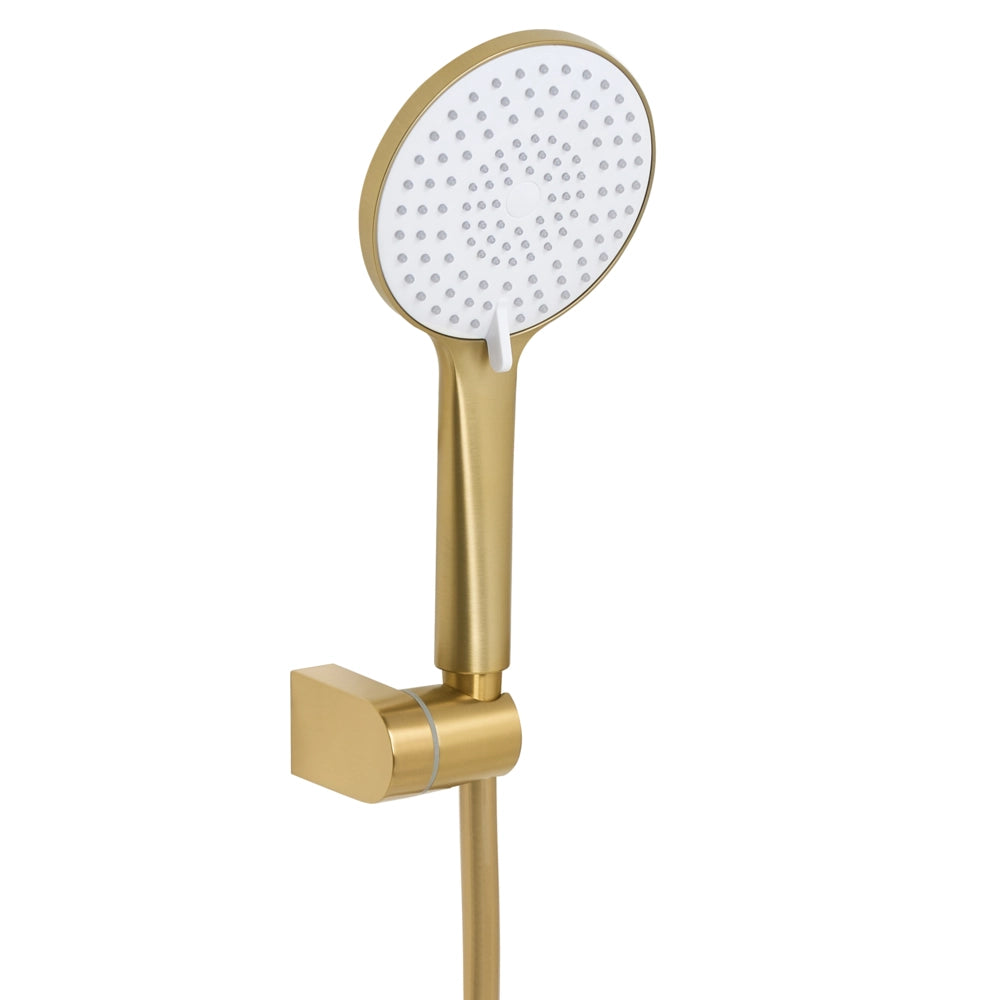 Set di miscelatori per vasca da bagno montati a muro, in ottone oro, soffione doccia a bocca singola con kit di interruttori