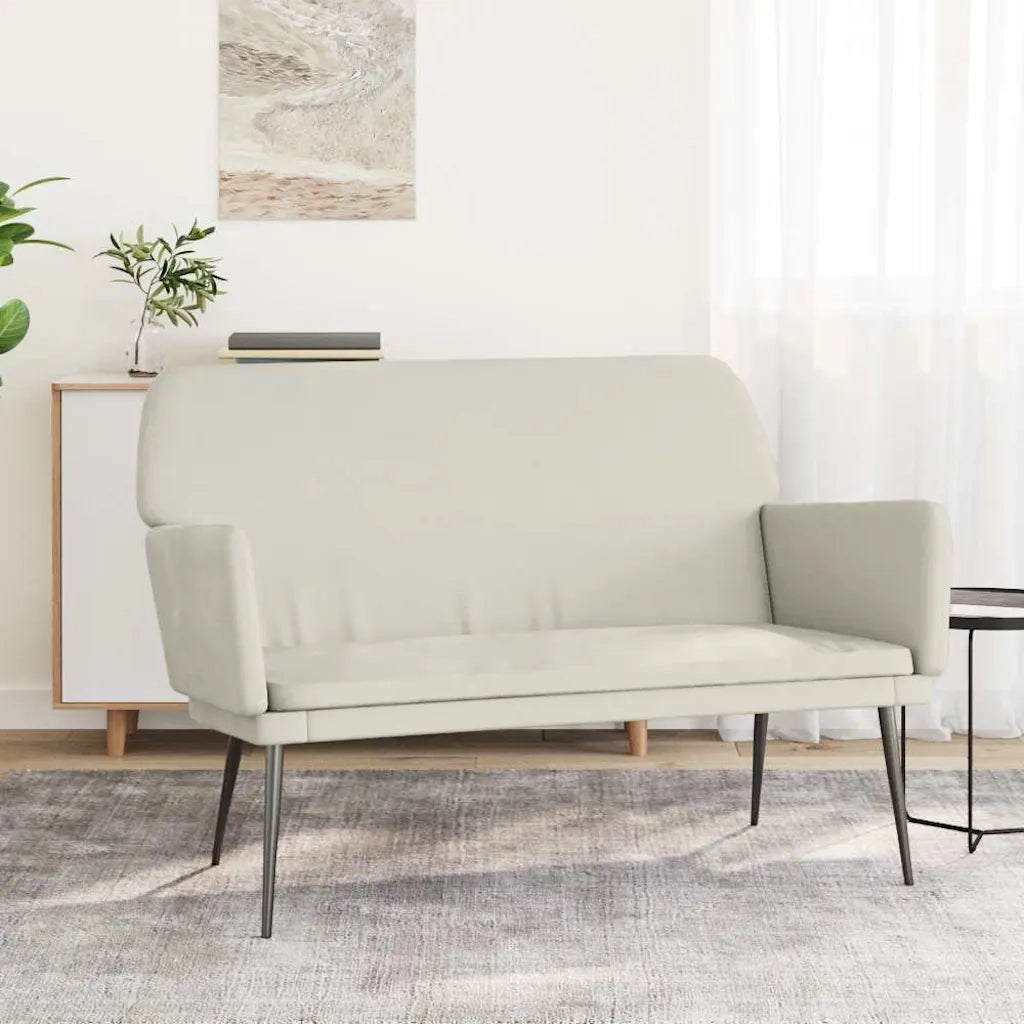 vidaXL Panca Crema 108x79x79 cm in Velluto