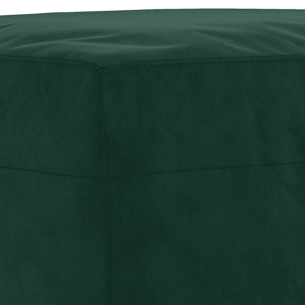 Poggiapiedi Verde Scuro 60x50x41 cm in Velluto