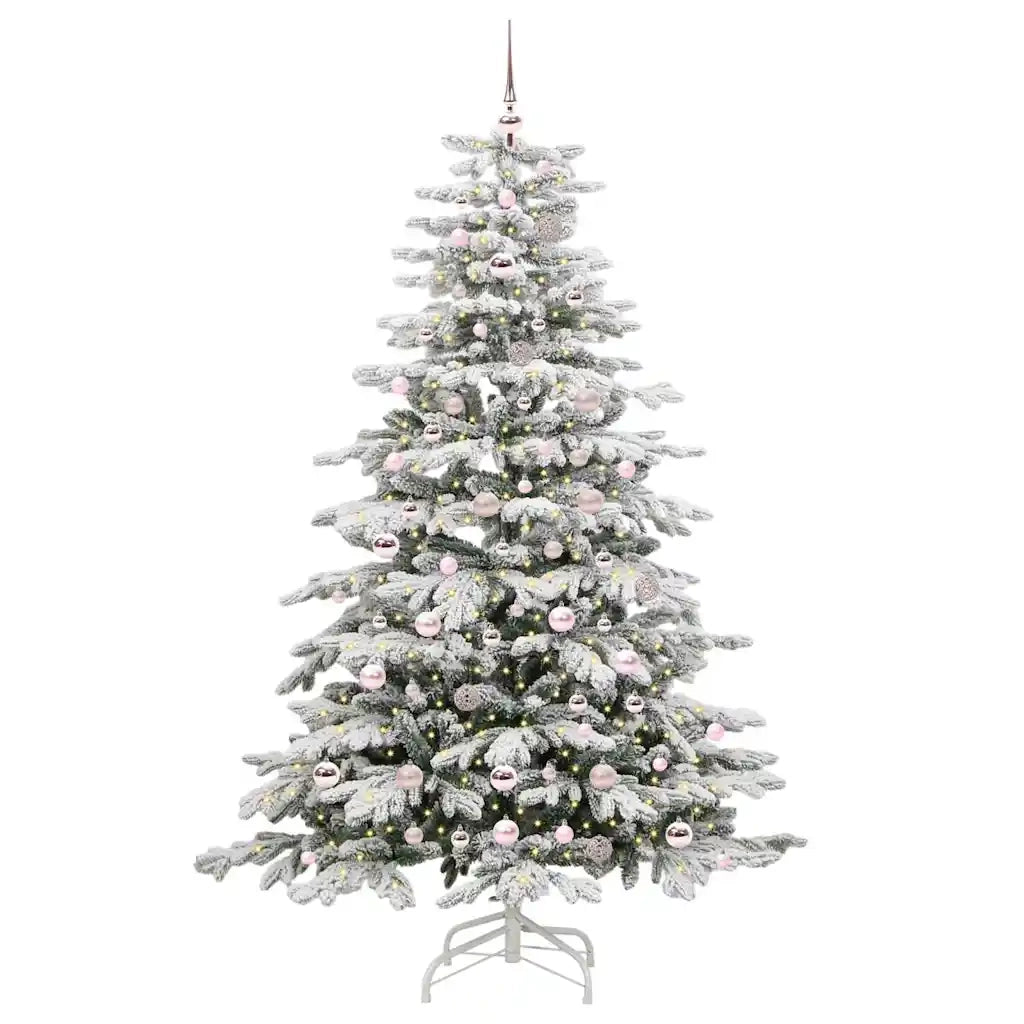 Albero di Natale | Decorazioni natalizie Artificiale con Rami Pieghevoli Bianco 210 cm