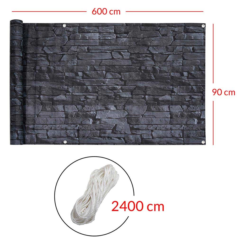 Telo Copertura Protezione 90x600cm Frangivista Frangivento per Balcone Ringhiera