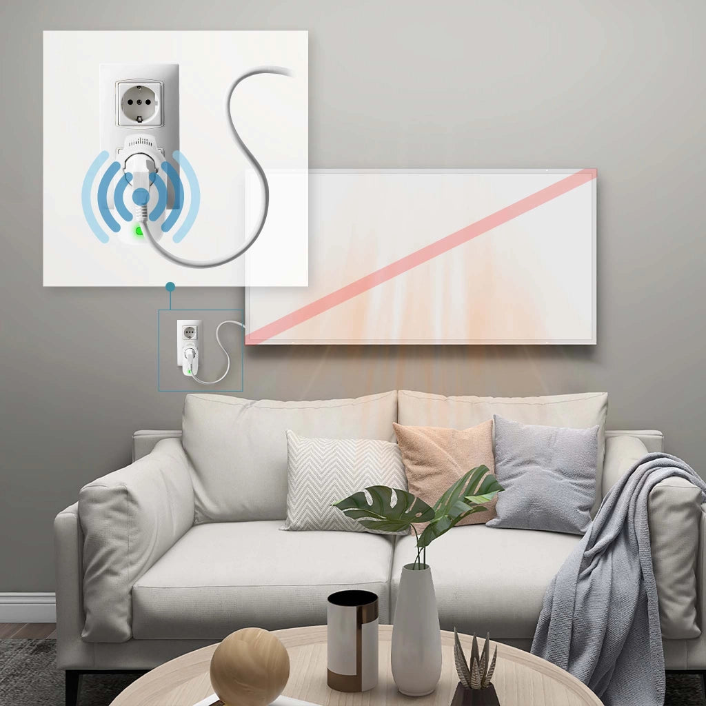 Set Pannello radiante a infrarossi 700W 1220x620x15 mm e Termostato, Riscaldamento IR