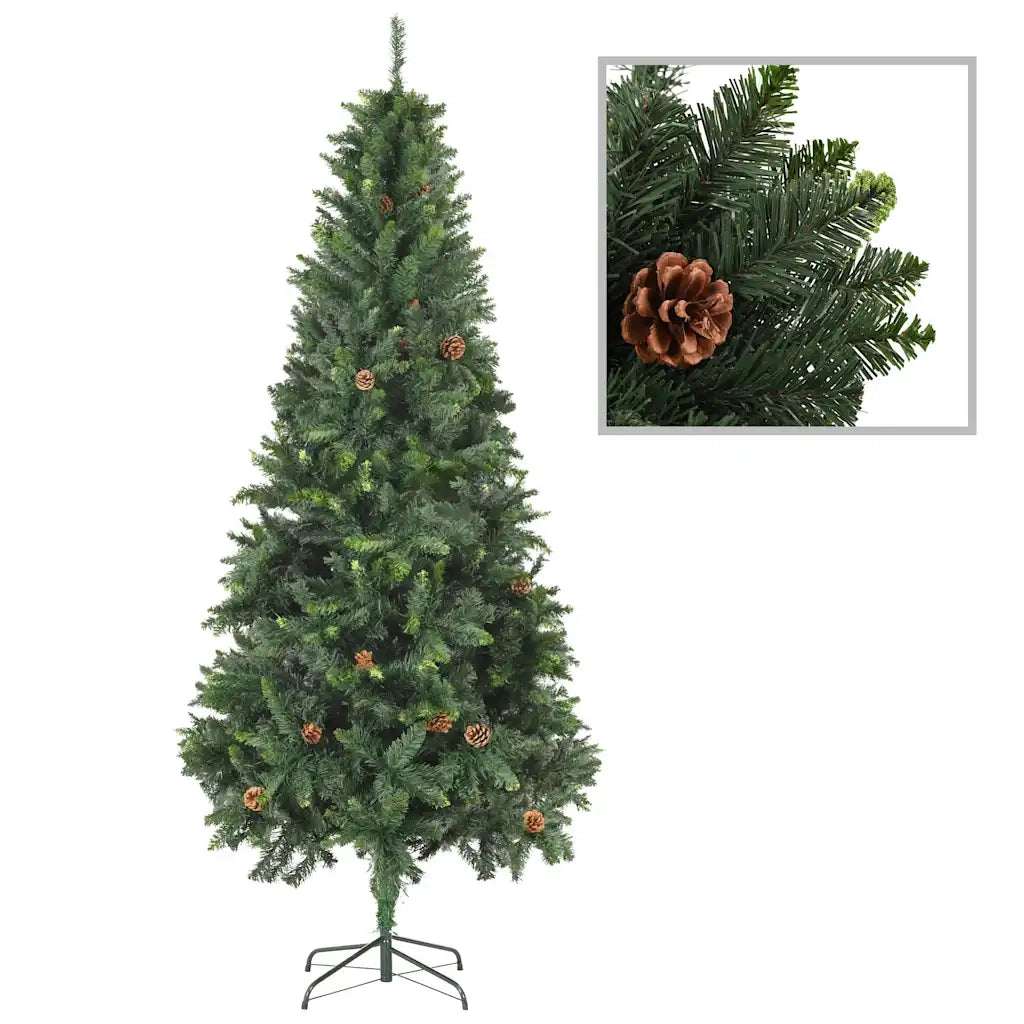 Set Albero Natale Artificiale con LED Palline e Pigne 210 cm cod mxl 27556