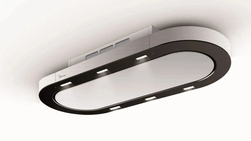 Cappa a soffitto UNIKA FREE cm 120X50 - Bianca e Nera - 900 m3/h