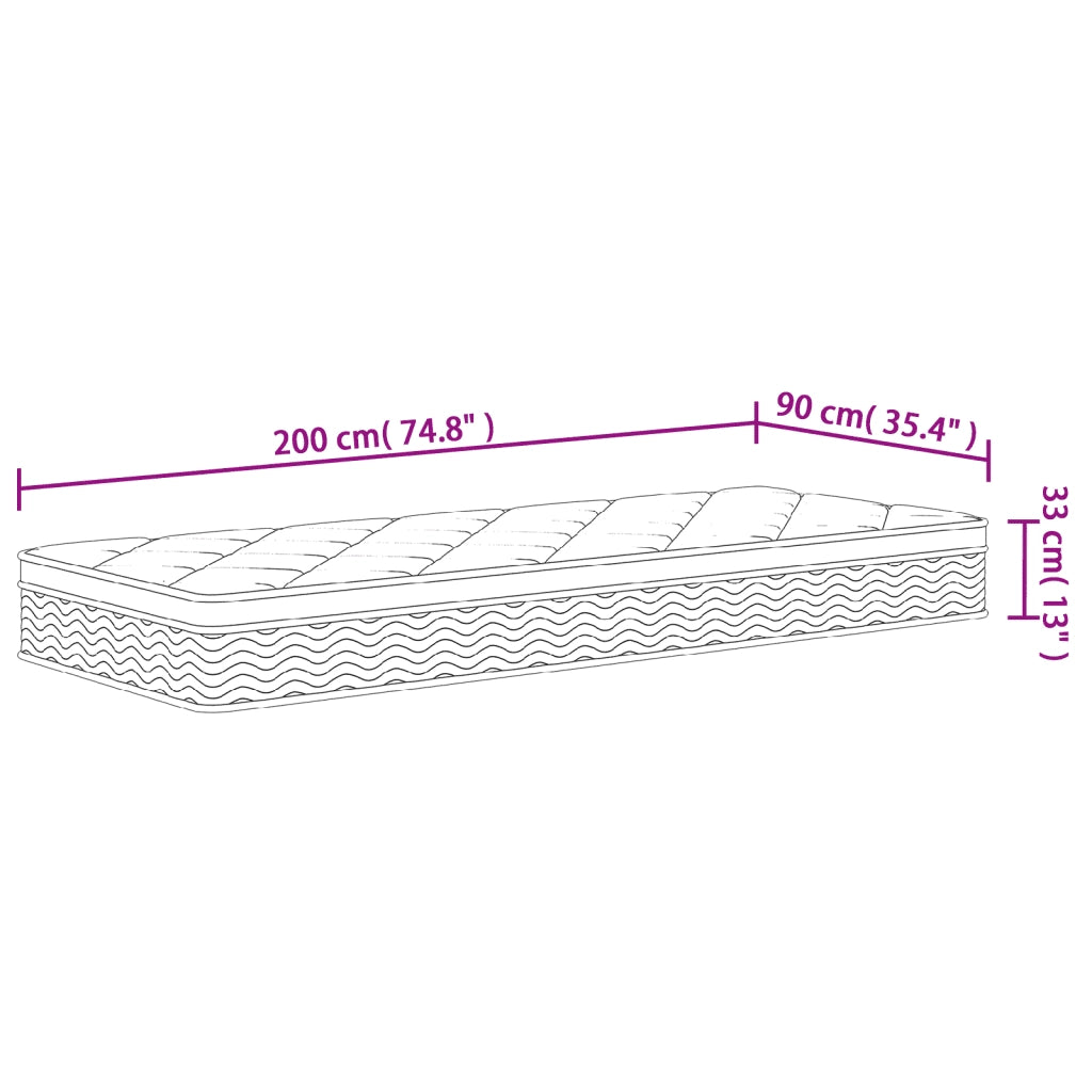 Materasso a Molle Insacchettate Medio Plus 90x200 cm 372886