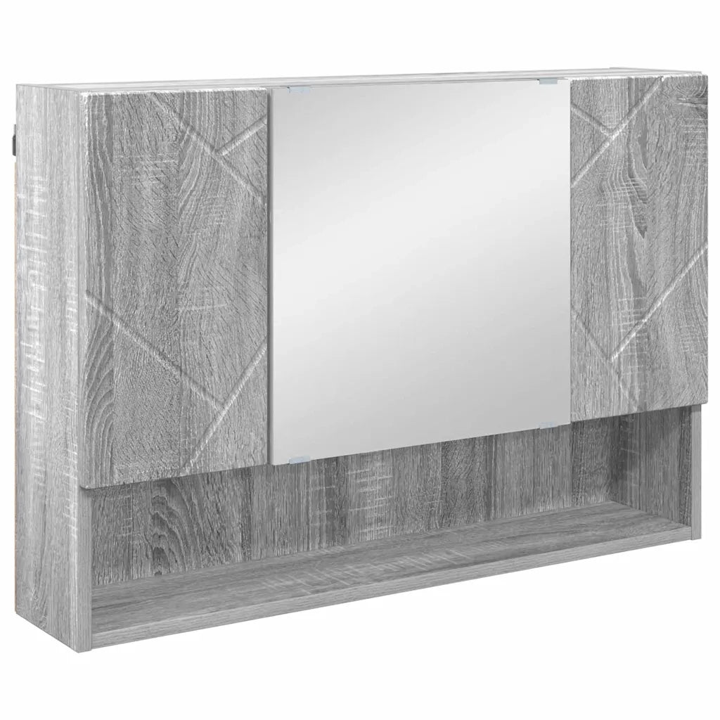 Set di mobili per il bagno con cassetto 2 pcs Grigio Sonoma