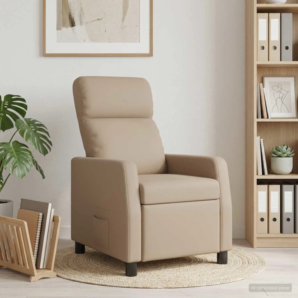 Divano Sedia-Poltrona reclinabile Cappuccino Similpelle 620874