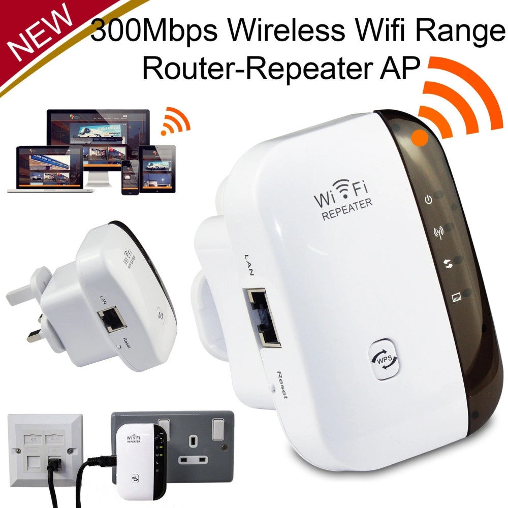 Trade Shop - 300mbps Wireless N 802.11 Ripetitore Wifi Gamma Booster Extender Ponte Ap -