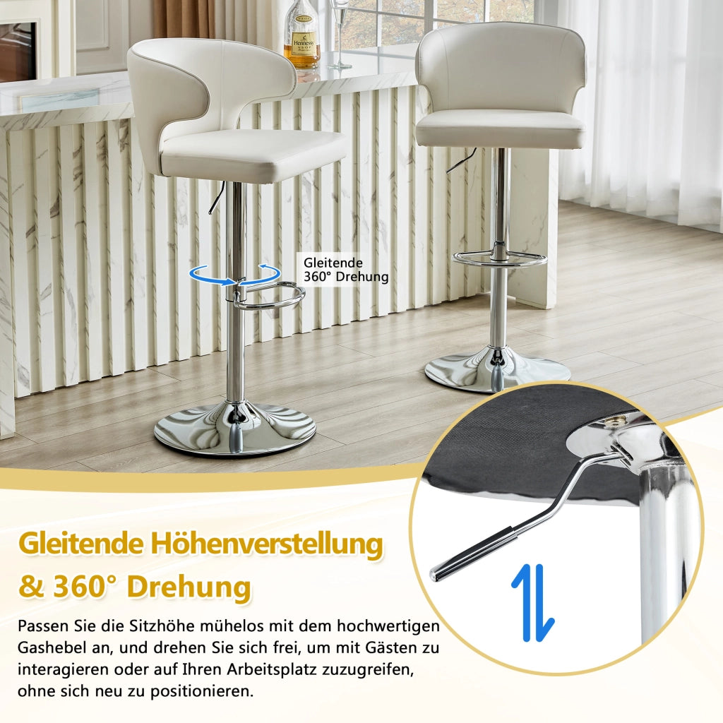 SGABELLO BAR regolabile girevole 70.5x56.0x55.5 cm PU bianco