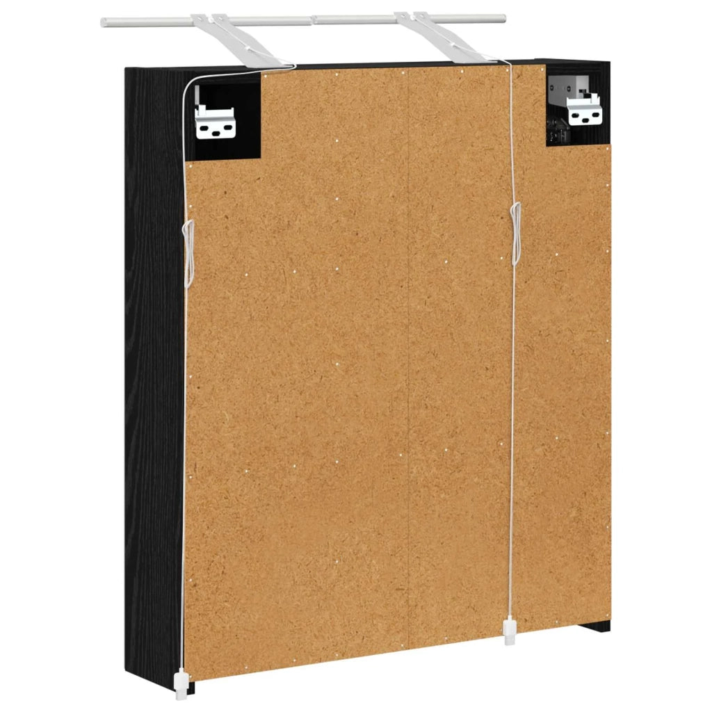 Mobiletto per specchio da bagno Rovere Nero 60 x 14,5 x 70 cm 889064