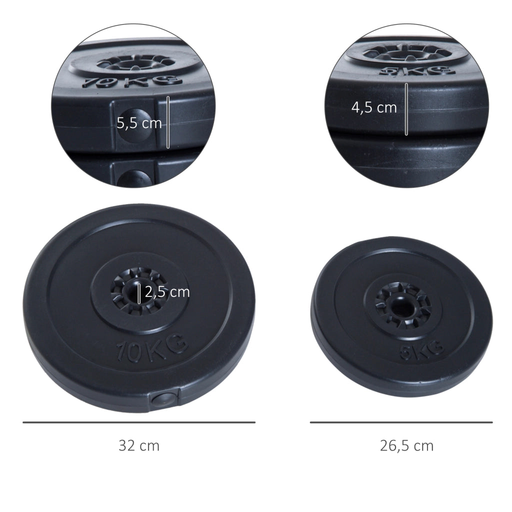Dischi Pesi 2x5kg 2x10kg ¨C zephmum ¨C Nero ?25mm