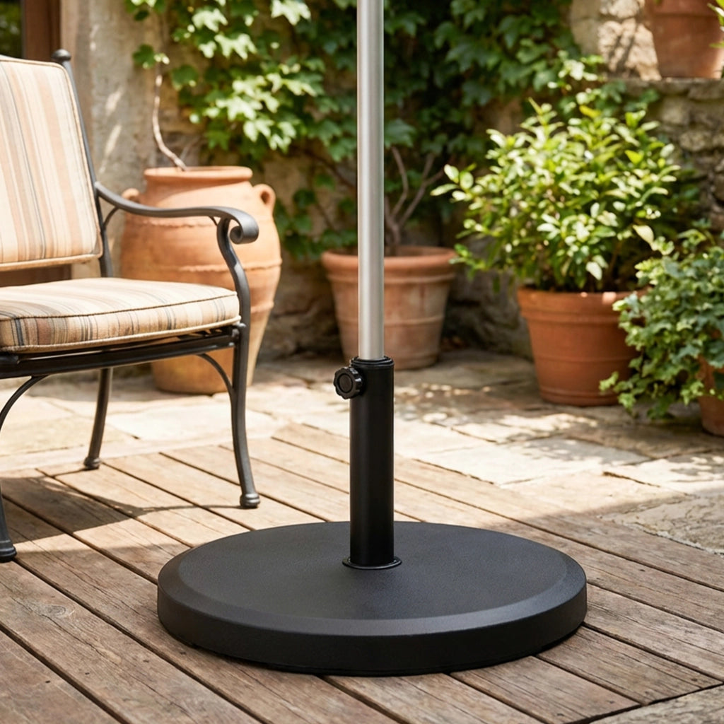Base per Ombrellone in Cemento da 13kg ¨C Zephmum ¨C Nero, 34/38/48mm