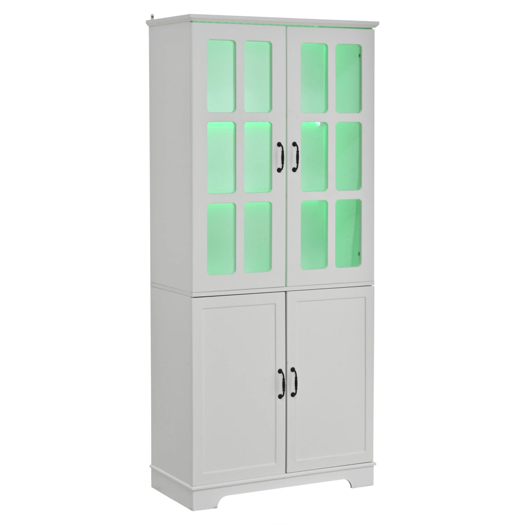Libreria con Vetrina 5 Ripiani ¨C MINIMAL ¨C Bianco, Truciolato, 80x38x180