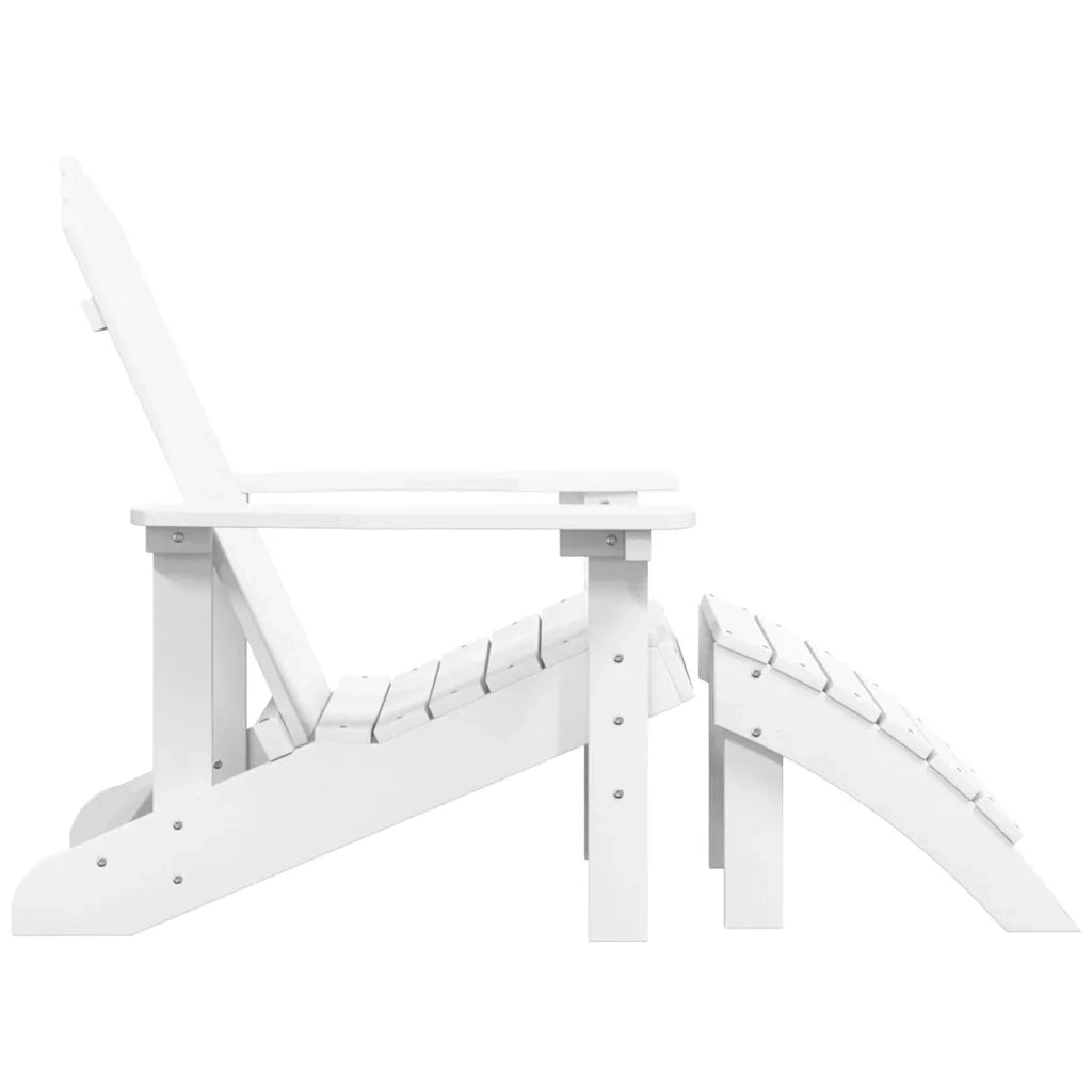 Sedia da Giardino Adirondack con Poggiapiedi Bianca HDPE 318645