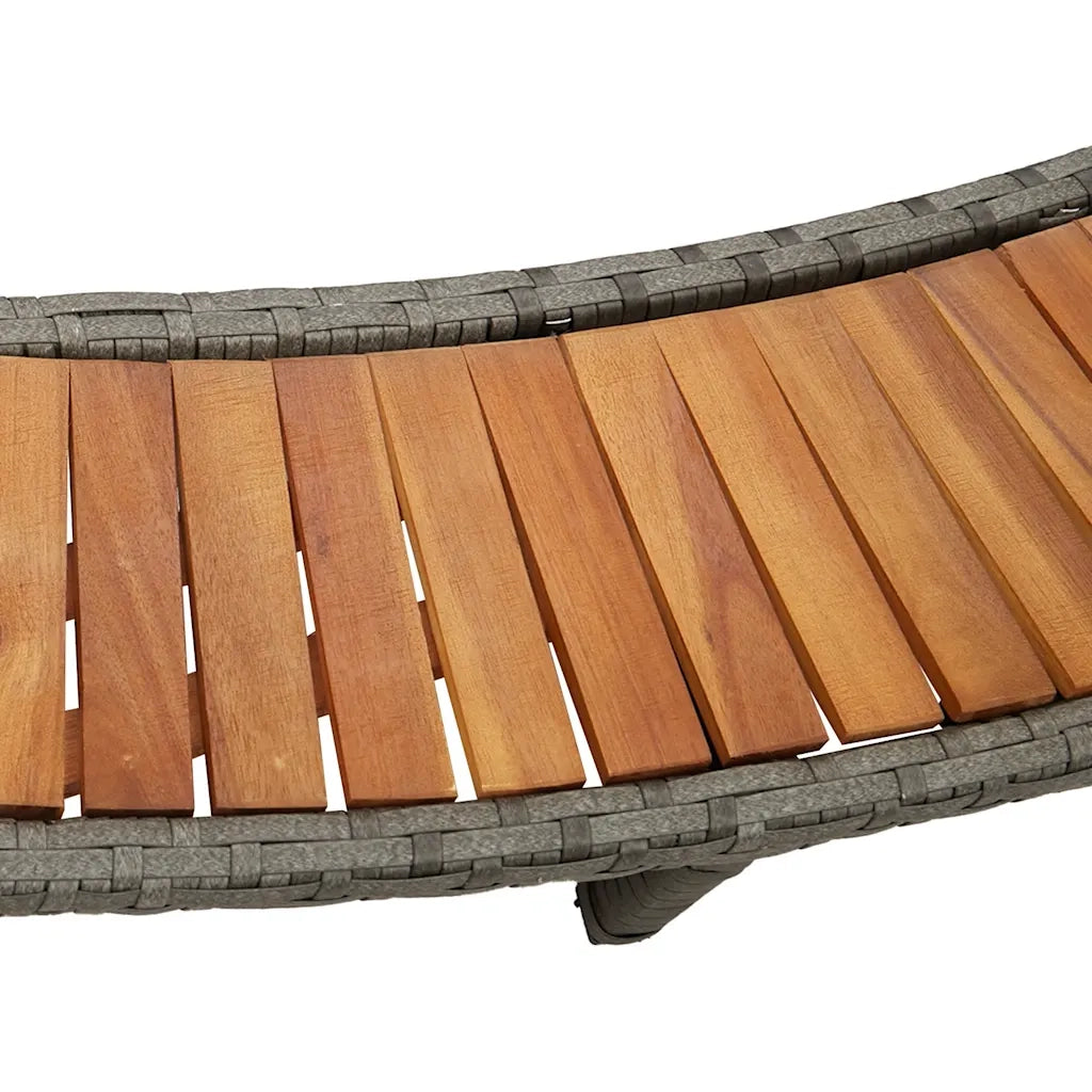 vidaXL Bordo per Vasca Spa con Portaoggetti&Gradino Polyrattan Grigio