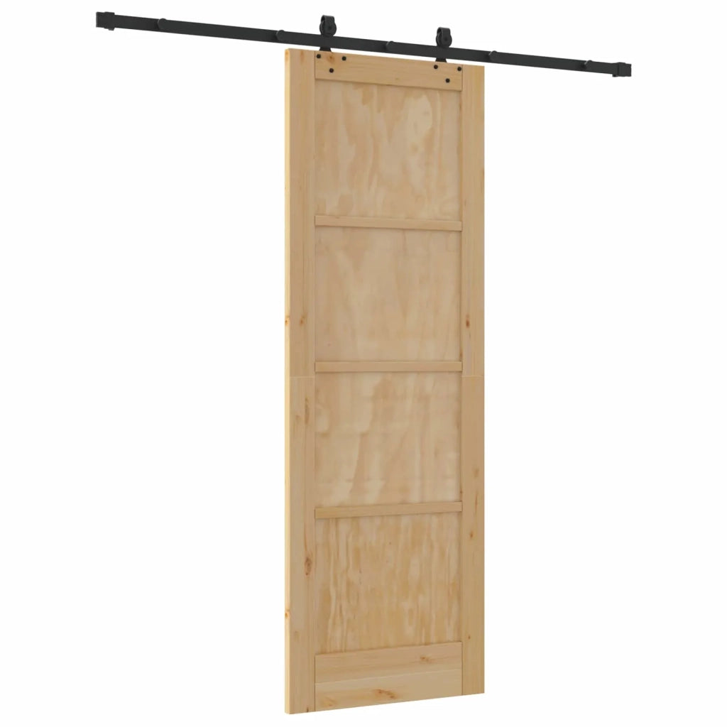 Porta scorrevole Naturale e Nero 73,5 x 211 cm