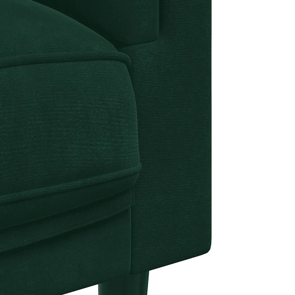 Divano a 2 Posti con Cuscini Verde Scuro in Velluto 372634