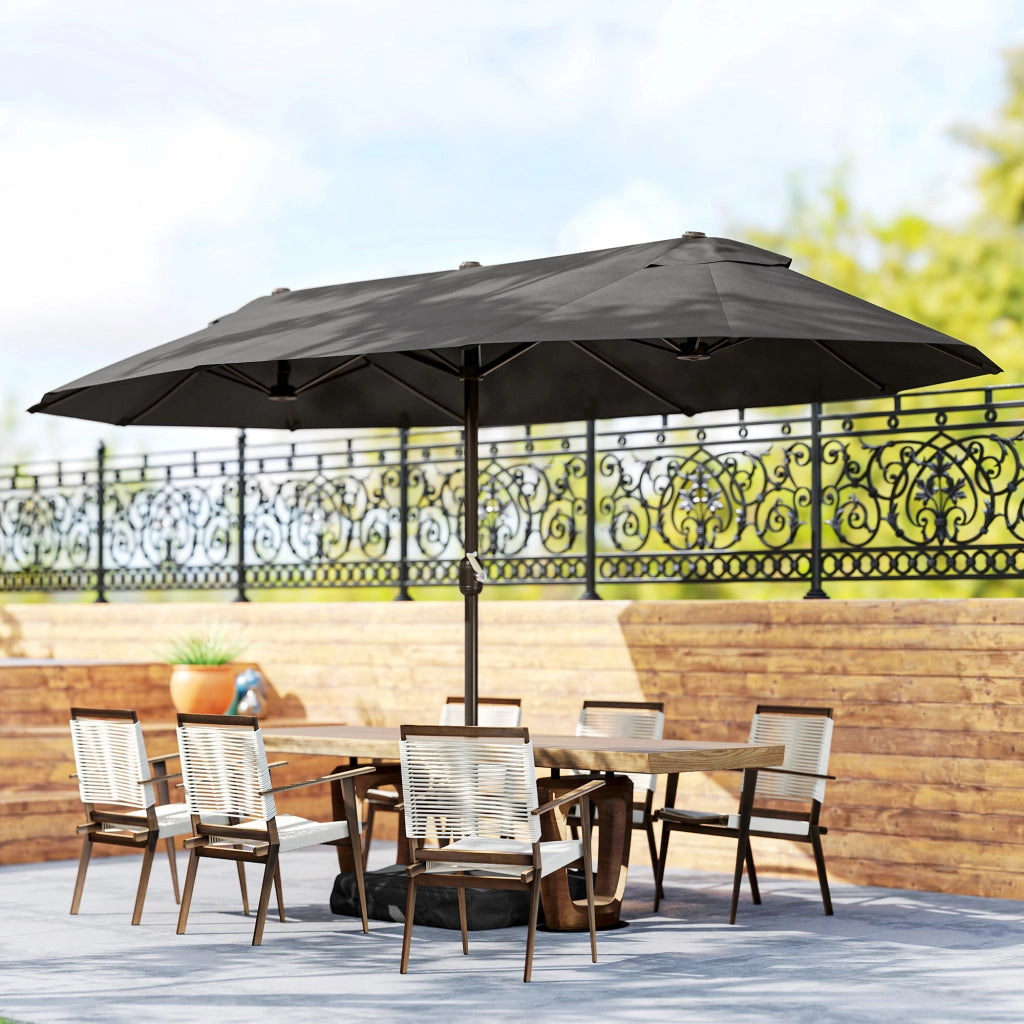 Ombrellone da giardino rettangolare ¨C zephmum ¨C grigio 460x270x240 cm