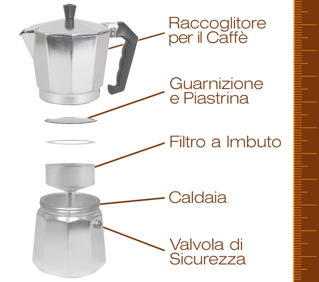 MAURY'S CAFFETTIERA MICA LA MOKA 12 TAZZE