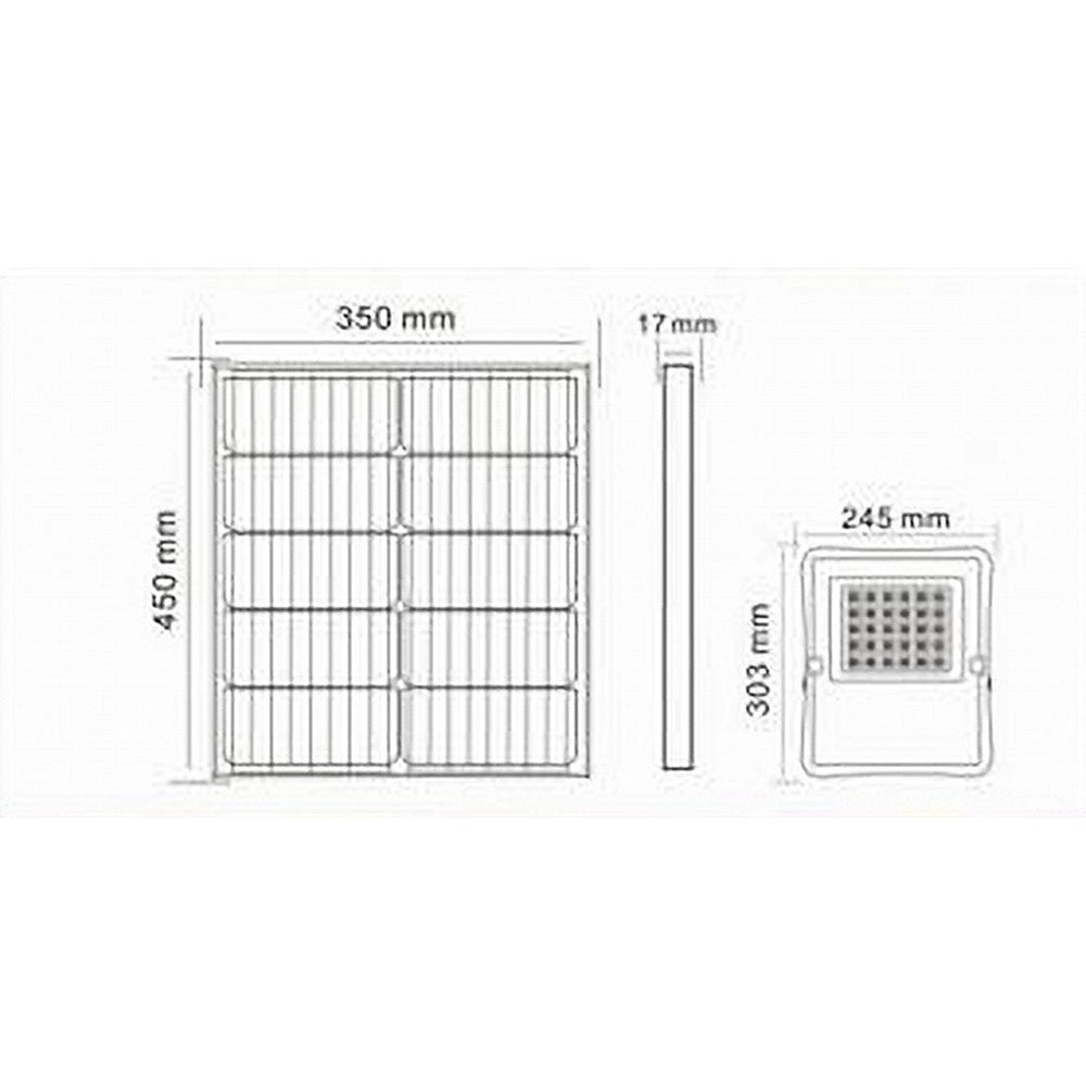 Trade Shop - Faretto Faro Led Solare 300w Telecomando Ip65 Luce Bianca Fredda 6500k S01f-300w -
