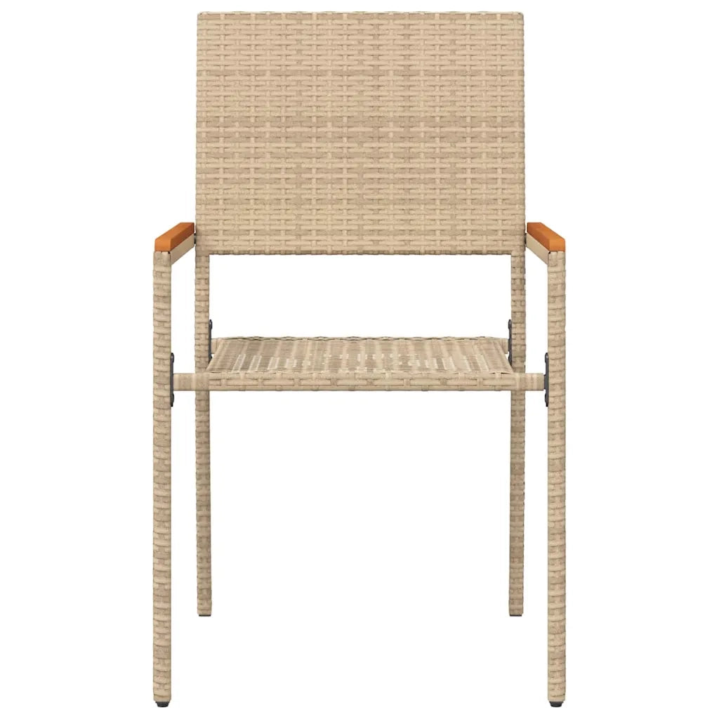 vidaXL Sedie impilabili da giardino 4 pcs Crema e Marrone
