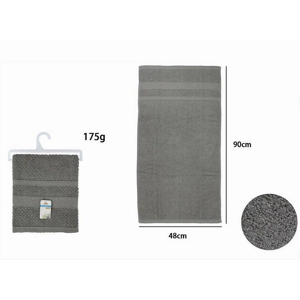 Trade Shop - Asciugamano Da Bagno Viso In Cotone Morbida 48 X 90 Cm 175gr Colore Grigio 79500 -