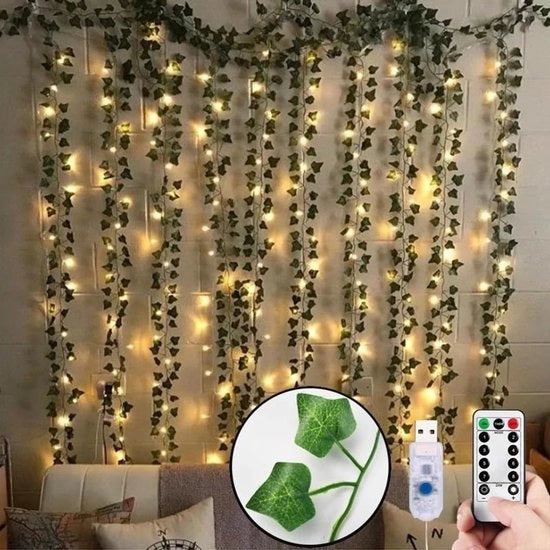 Slingers di LED per parete con 200 pezzi, 9,8ft * 6,5ft, alimentati da USB, con illuminazione a LED, decorazione per matrimonio, festa, Natale, giardino (bianco caldo)