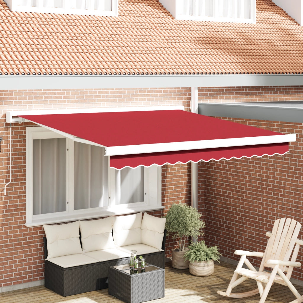 Tenda retrattile manuale rossa 350x250 cm