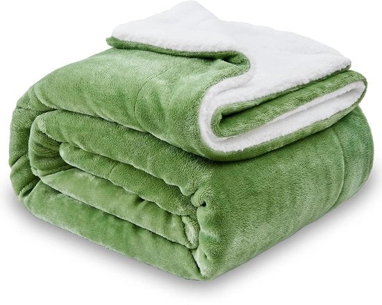 Piumone Sherpa a doppia faccia - Caldo e respirante - 1 pezzo - Diversi colori - 220x240 cm
