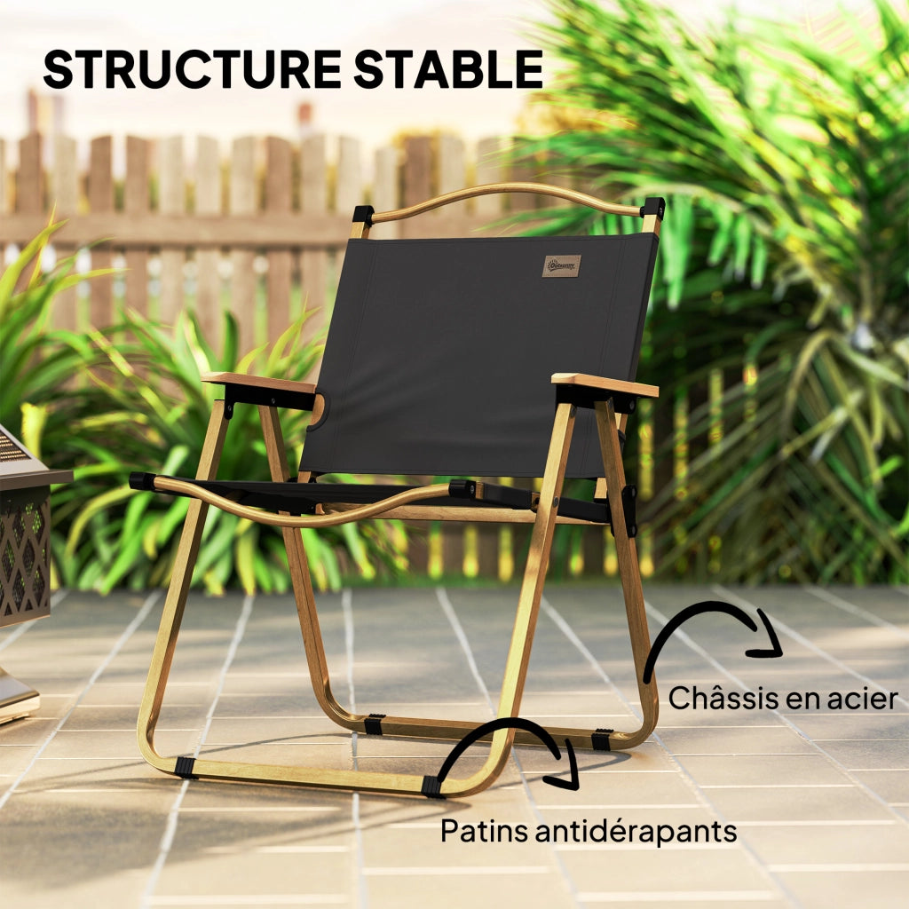 Sedia pieghevole da giardino con braccioli ¨C zephmum ¨C 54x59x78 cm grigio scuro