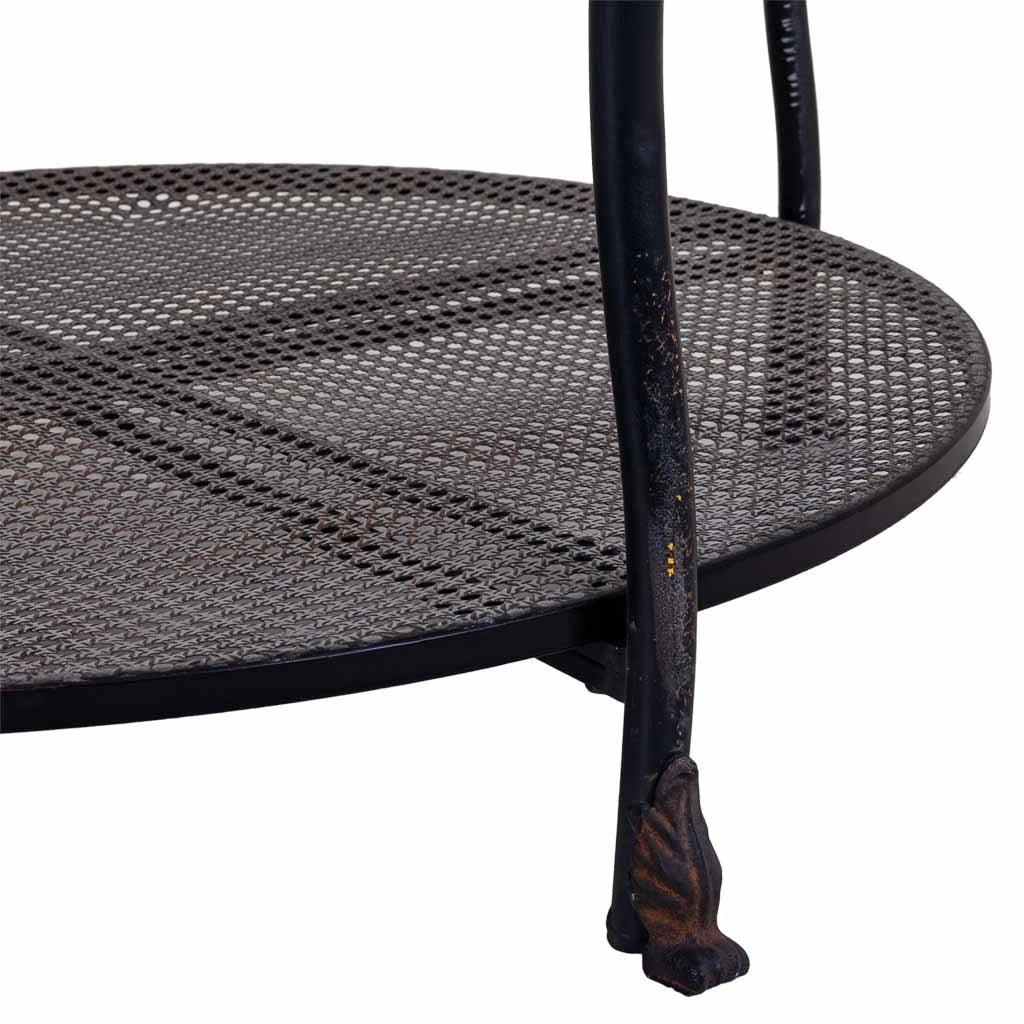 Tavolino in metallo nero 85x85x45h