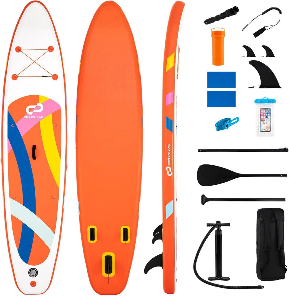 SUP Stand up Paddle, Tavola SUP Gonfiabile con Pompa, Pagaia in Alluminio, Guinzaglio, Borsa e Kit di Riparazione, per Principianti ed Esperti, Portata 160 kg, 336 x 77 x 16 cm
