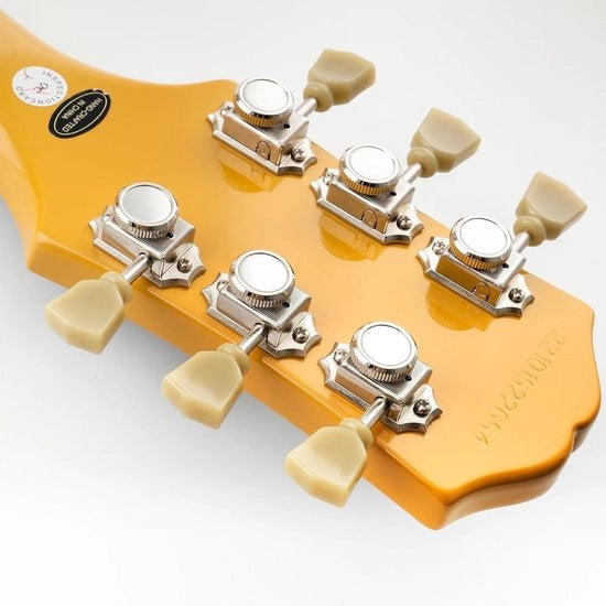 Meccanismo di Blocco a Stemma a 3 Lati + 3 Rettilinei per Chitarra Elettrica/Acoustica - Acciaio Inox con Pomo Verde