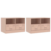 Mobili TV 2 pz | Armadietto TV | Mobile Porta TV Rosso 67x39x44 cm in Acciaio