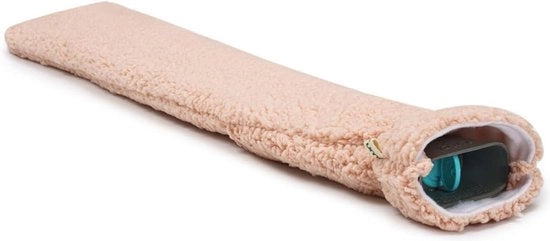 Kruik per acqua calda con rivestimento di peluche a forma di orsetto - 77cm x 13cm - Certificato BS1970:2012 - Testato da TÜV Rheinland - Rosso